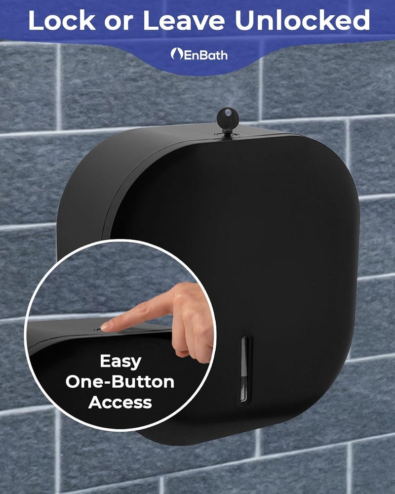 EnBath Jumbo Toilet Paper Dispenser - Commercial Toilet Paper Holder Wall Mount for Large 9-inch Rolls - Durable ABS: Waterproof and Scratch Resistant (Dispensador de Papel Higienico) by - Image 3